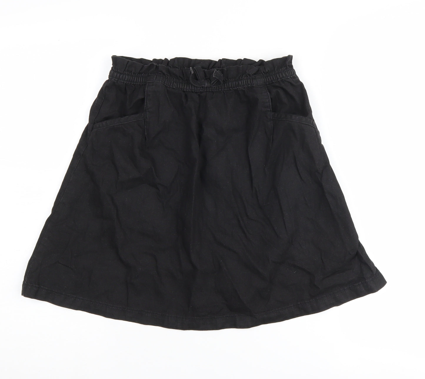 Next Girls Black A-Line Skirt 12 Years Cotton