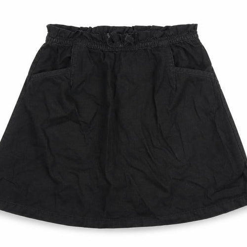 Next Girls Black A-Line Skirt 12 Years Cotton