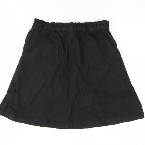 Next Girls Black A-Line Skirt 12 Years Cotton