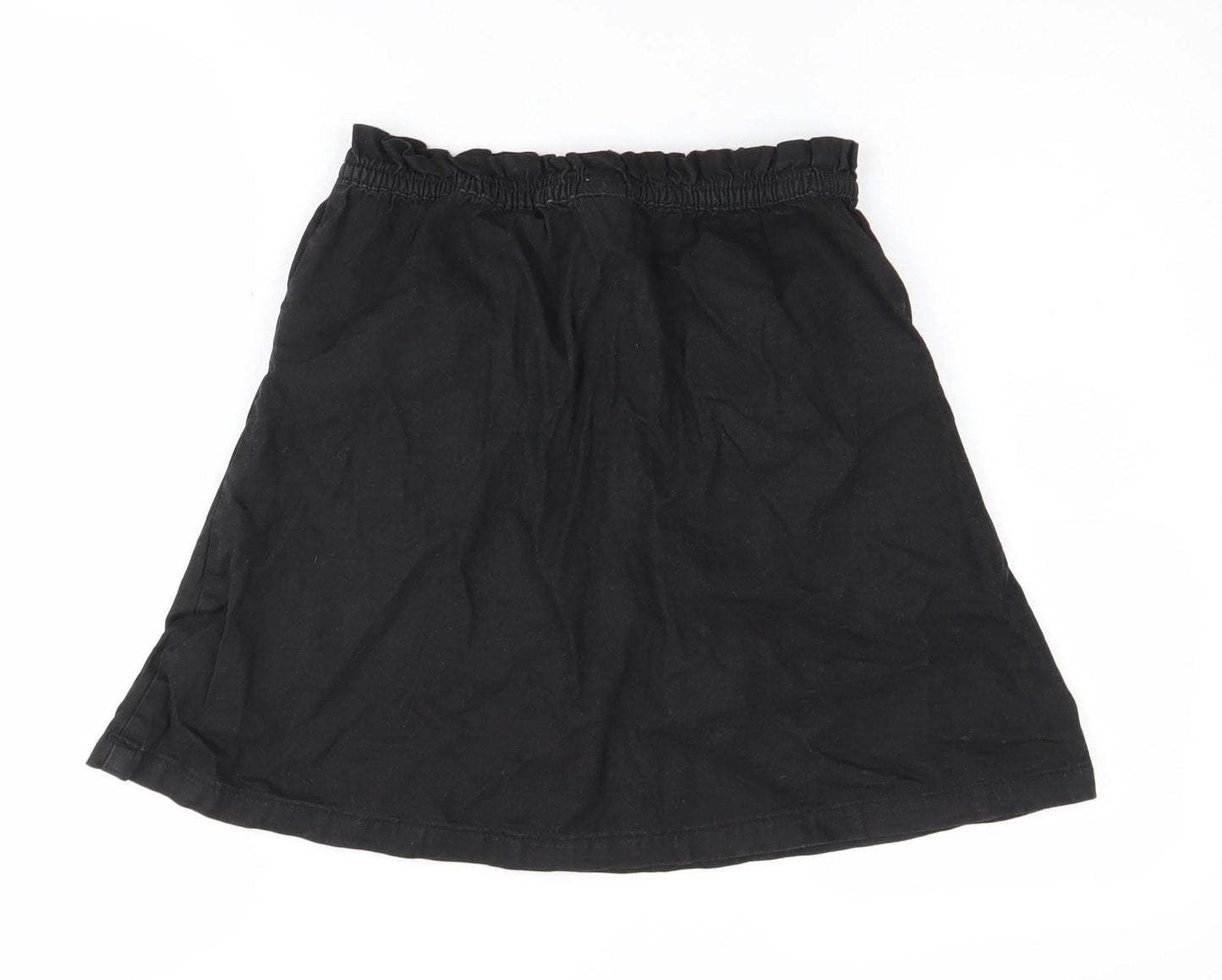 Next Girls Black A-Line Skirt 12 Years Cotton