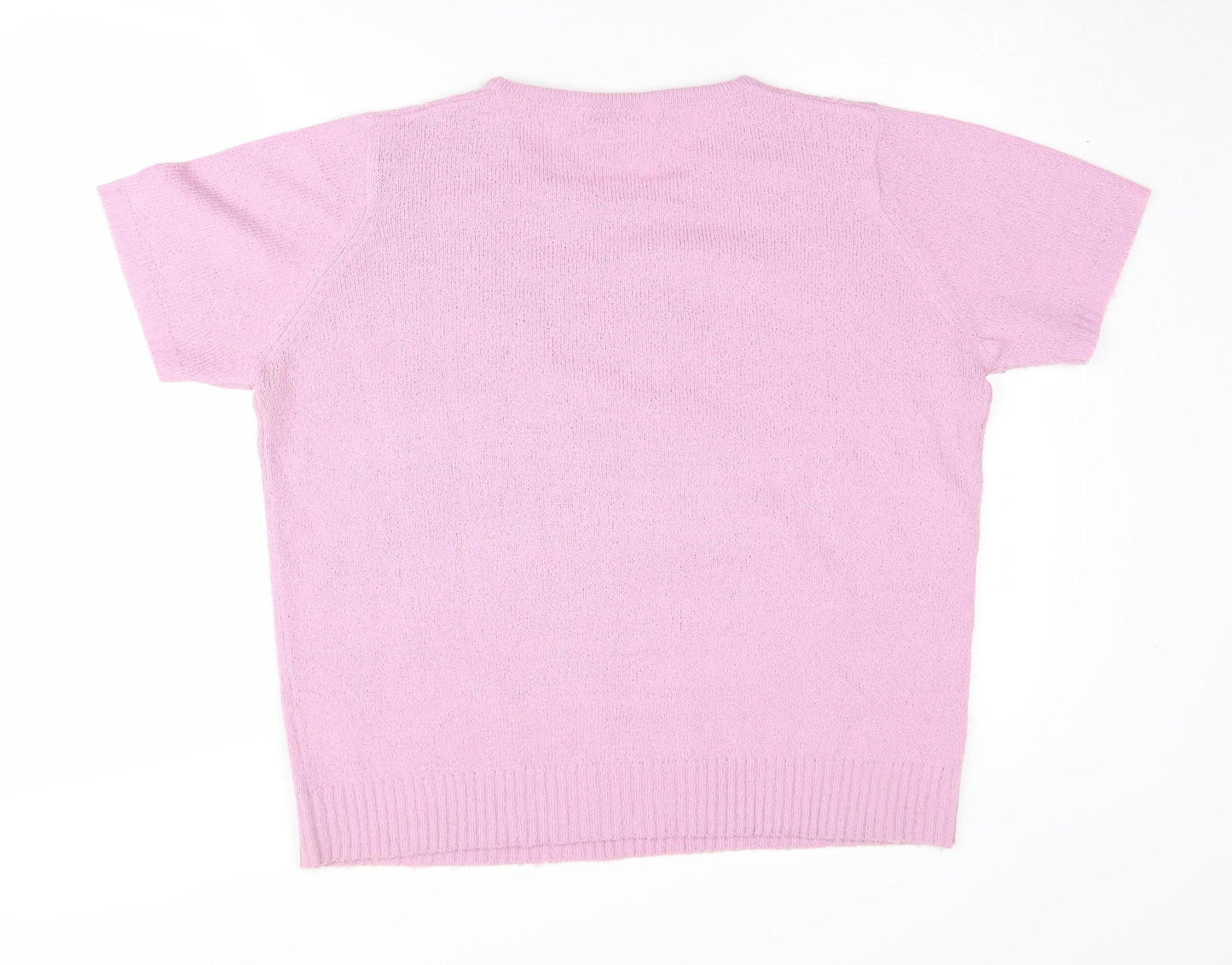 EWM Pure Classics Pink Women's Cable-Knit Pullover, L