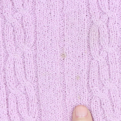 EWM Pure Classics Pink Women's Cable-Knit Pullover, L