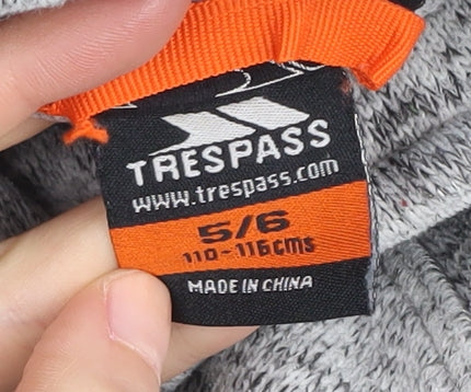 Trespass Boys Grey Flecked Track Jacket 5-6 Years
