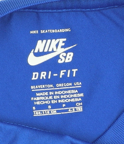Nike Boys' Blue SB T-Shirt, Size 5 Years, Short Sleeve