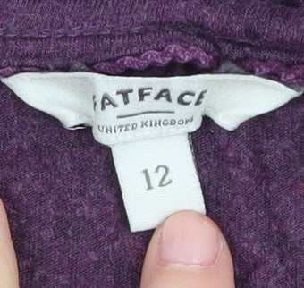 Fatface Women's Purple Lace Accent T-Shirt, Size 12