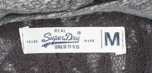 SuperDry Women's Grey Lace Long Sleeve T-Shirt, M