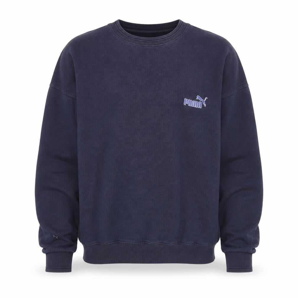 Front view of Puma Men's Blue Small Pullover Sweatshirt