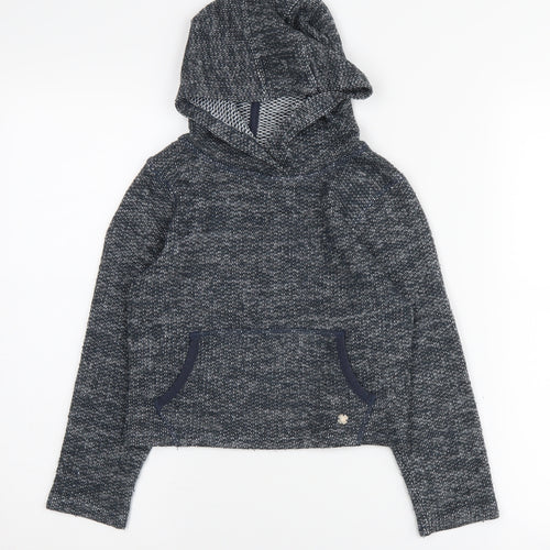 s.Oliver Girls Grey Knit Pullover Hoodie XS Long Sleeve