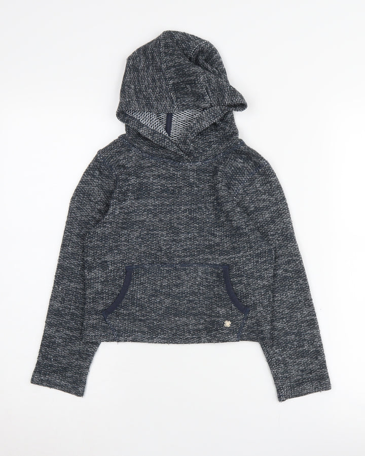 s.Oliver Girls Grey Knit Pullover Hoodie XS Long Sleeve