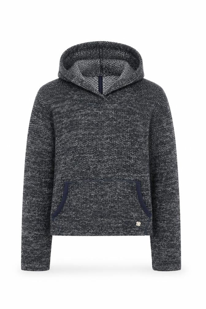 s.Oliver Girls Grey Knit Pullover Hoodie XS Long Sleeve