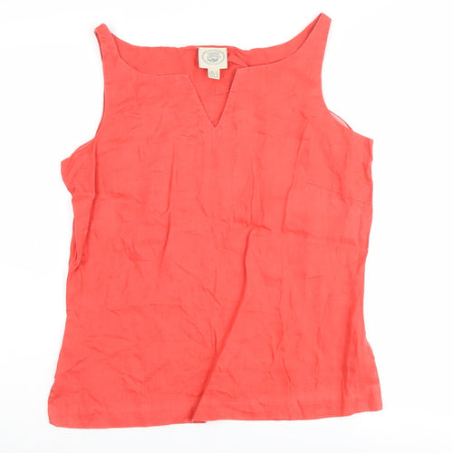 Laura Ashley Red Linen Women's Tank Top Size 12