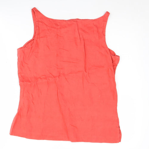 Laura Ashley Red Linen Women's Tank Top Size 12