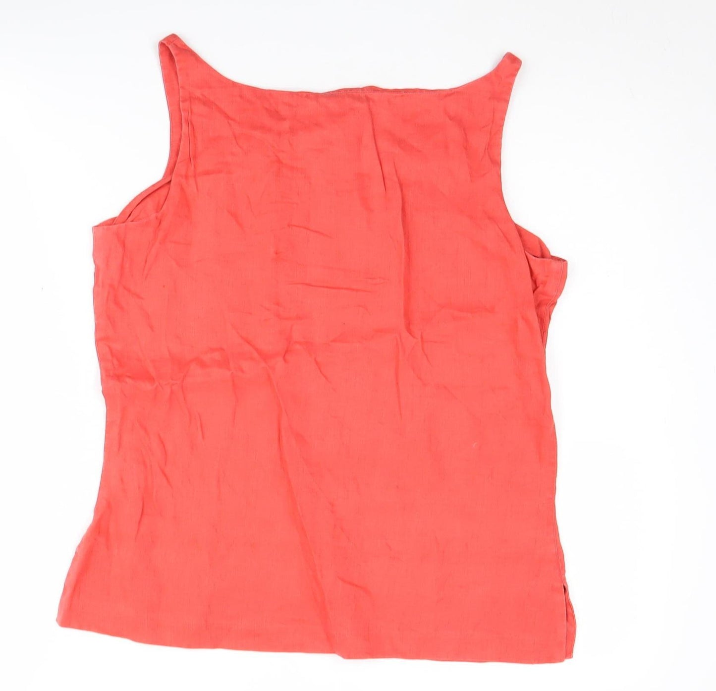 Laura Ashley Red Linen Women's Tank Top Size 12