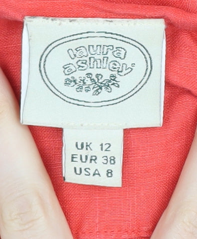 Laura Ashley Red Linen Women's Tank Top Size 12