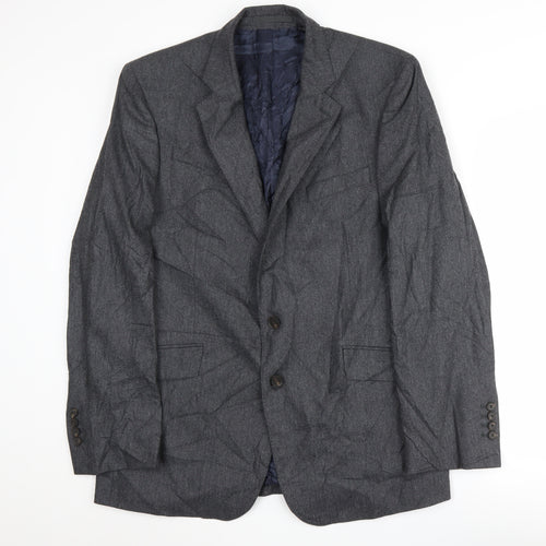 Jaeger Men's Grey Wool Blazer 42 Regular Fit