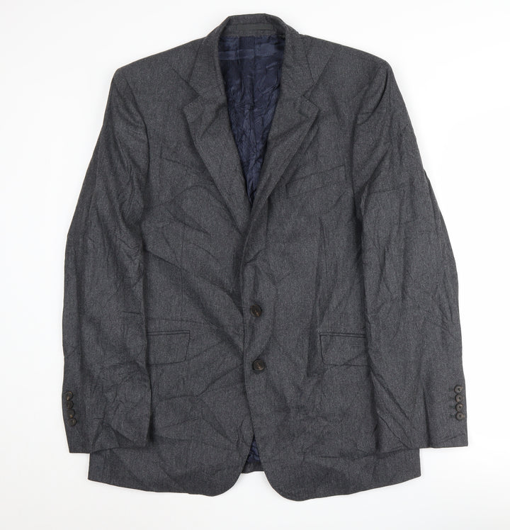 Jaeger Men's Grey Wool Blazer 42 Regular Fit