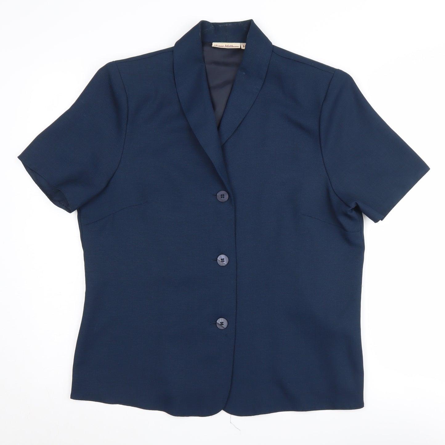 Honor Millburn Women's Blue Button-Up Blouse, Size 14, Polyester
