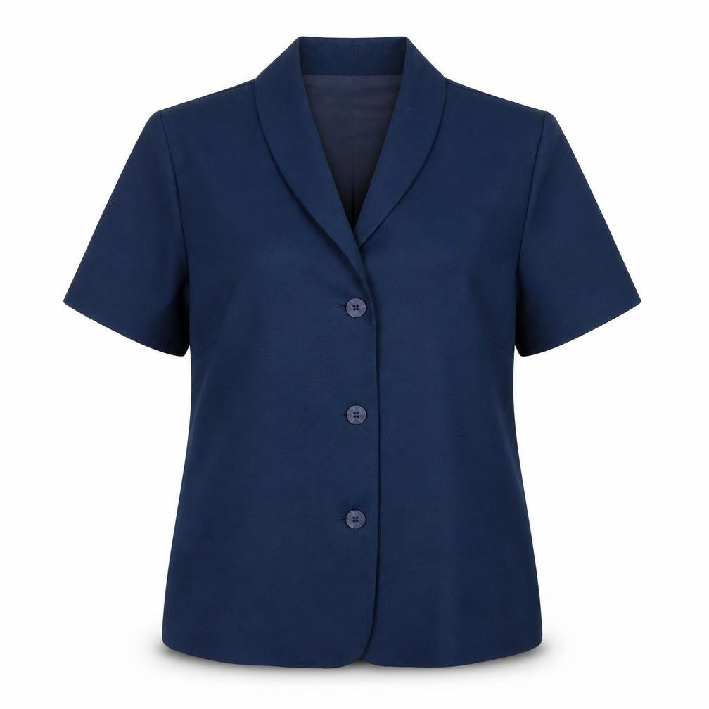 Front view of Honor Millburn Women's Blue Button-Up Blouse, size 14, Polyester