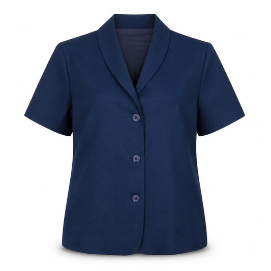 Front view of Honor Millburn Women's Blue Button-Up Blouse, size 14, Polyester