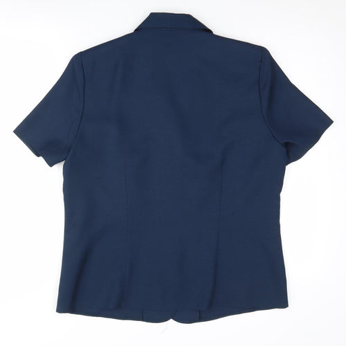 Honor Millburn Women's Blue Button-Up Blouse, Size 14, Polyester
