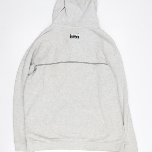 Adidas Men's Grey Cotton Pullover Hoodie S