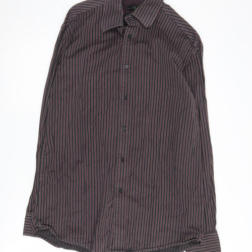 Jasper Conran Men's Black Striped Long Sleeve Shirt - 15.5