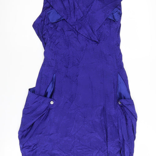 Karen Millen Blue Silk Sleeveless Dress UK 12