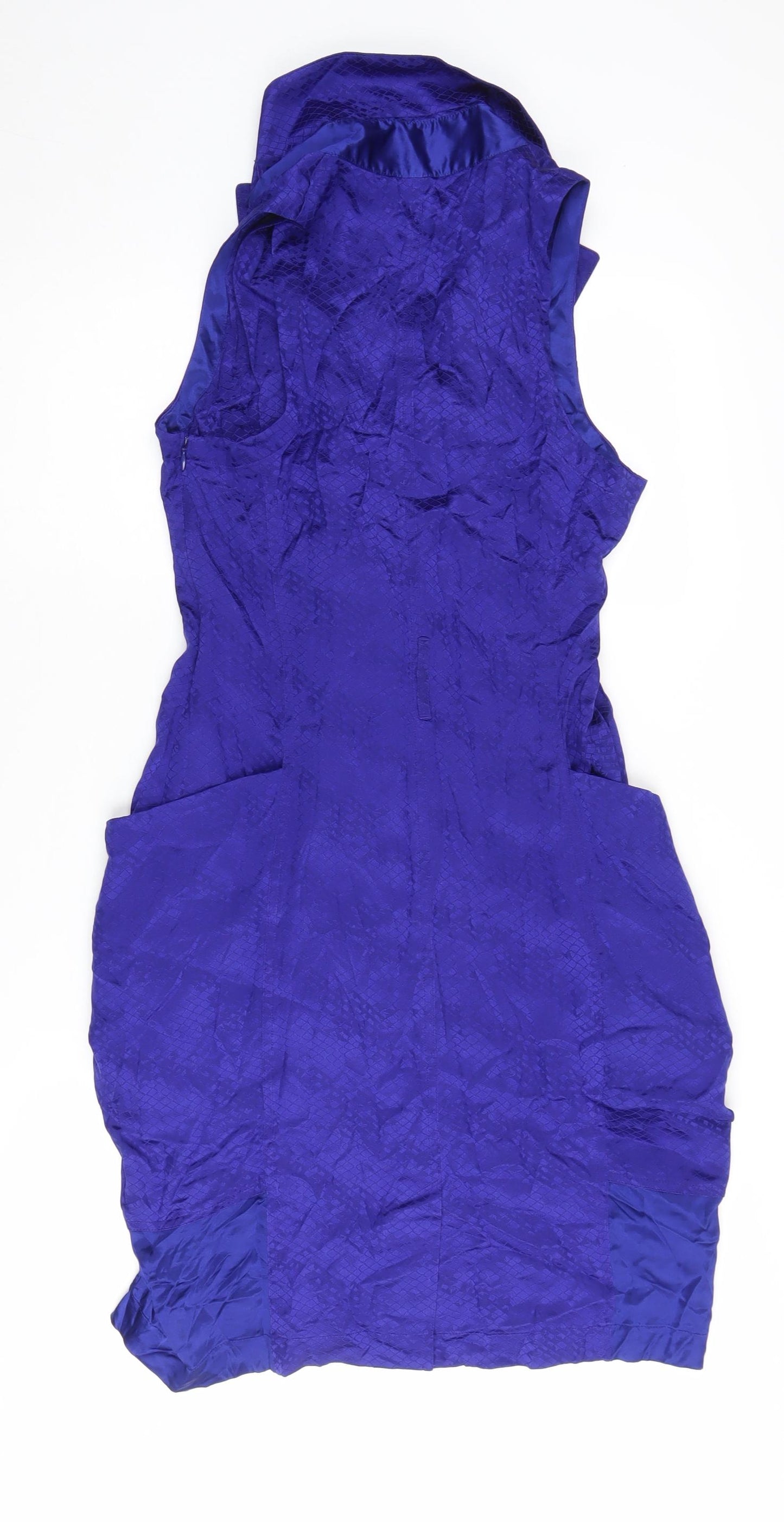 Karen Millen Blue Silk Sleeveless Dress UK 12
