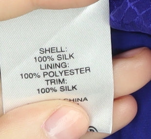 Karen Millen Blue Silk Sleeveless Dress UK 12