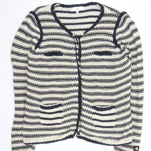 Jasper Conran Women's Black Striped Cardigan Size 14