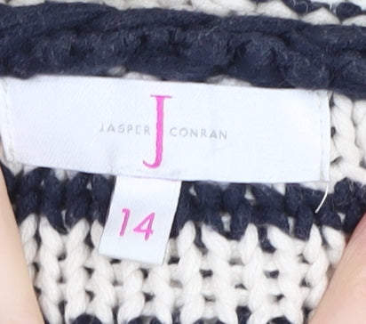 Jasper Conran Women's Black Striped Cardigan Size 14