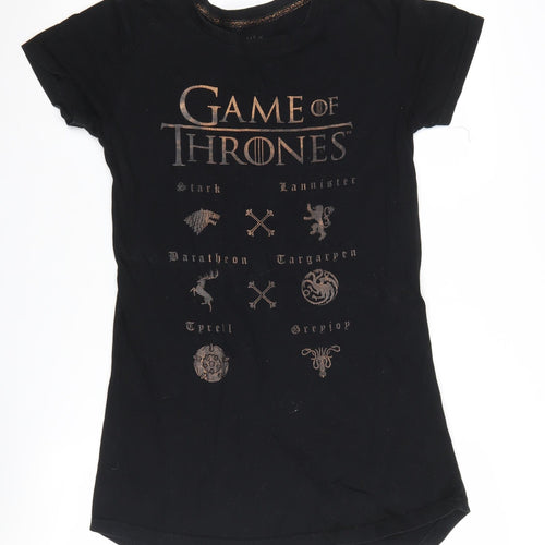 Game of Thrones Women's Black Graphic Nightshirt Size S