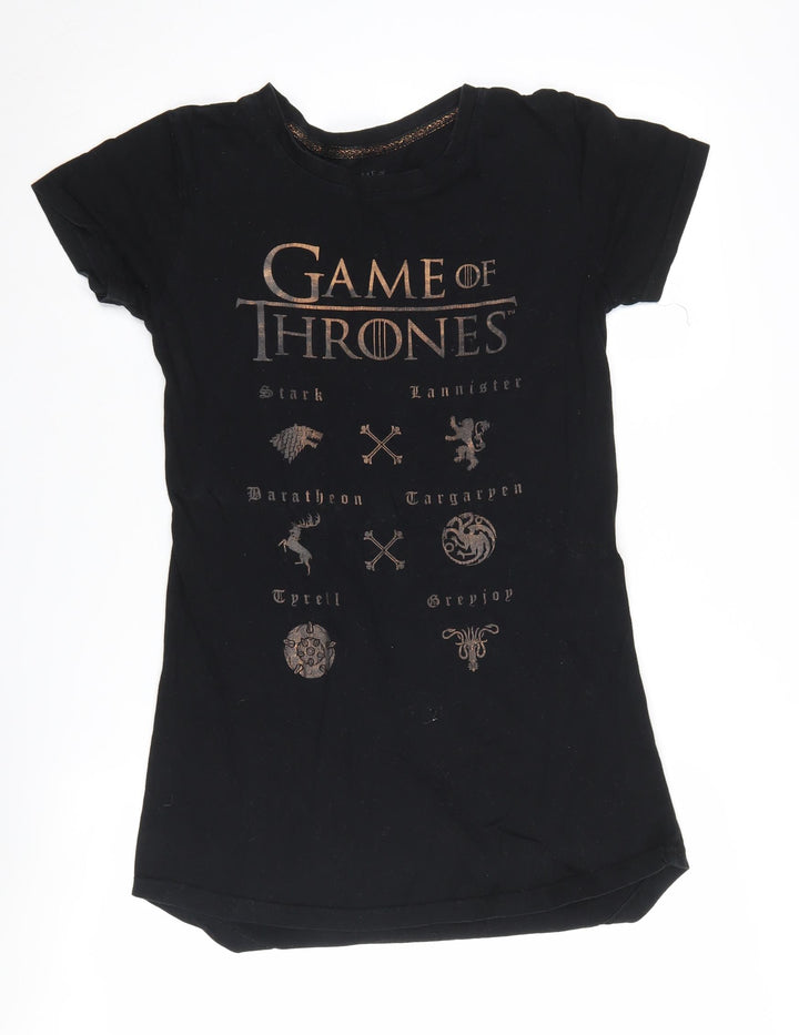 Game of Thrones Women's Black Graphic Nightshirt Size S