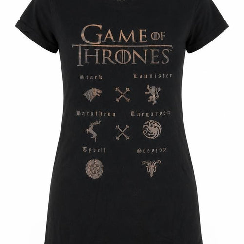 Game of Thrones Women's Black Graphic Nightshirt Size S