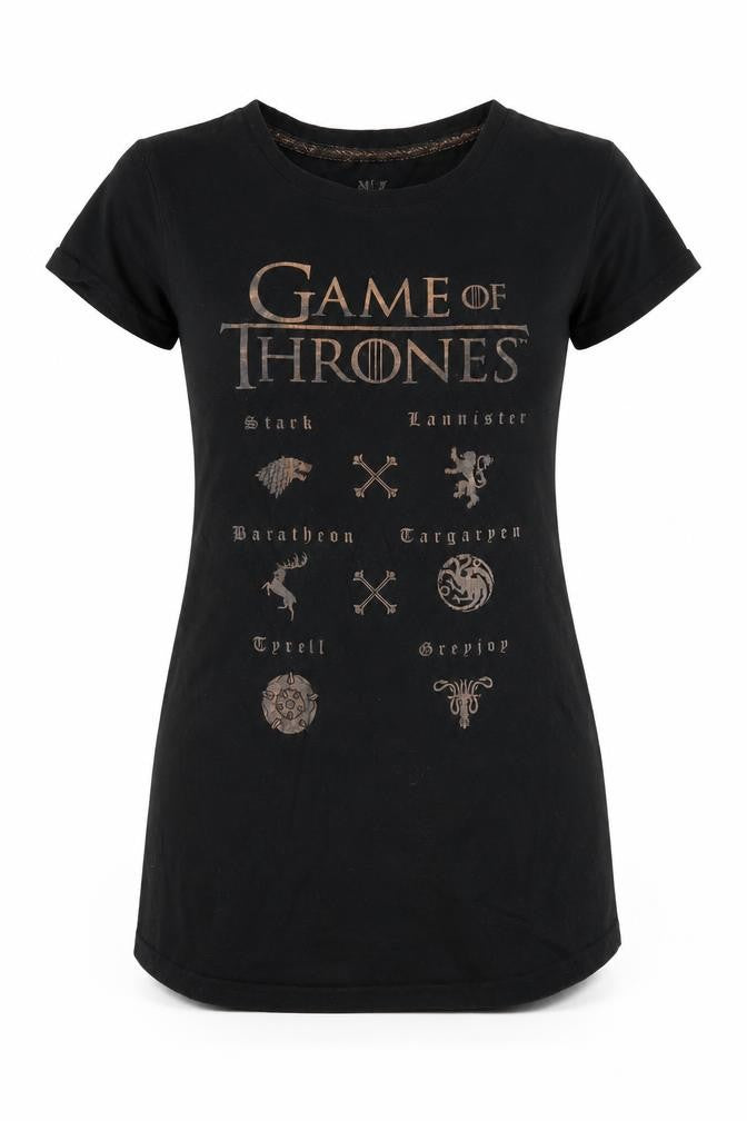 Game of Thrones Women's Black Graphic Nightshirt Size S