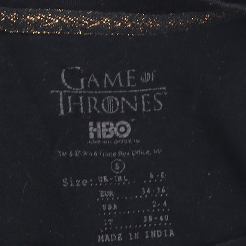 Game of Thrones Women's Black Graphic Nightshirt Size S