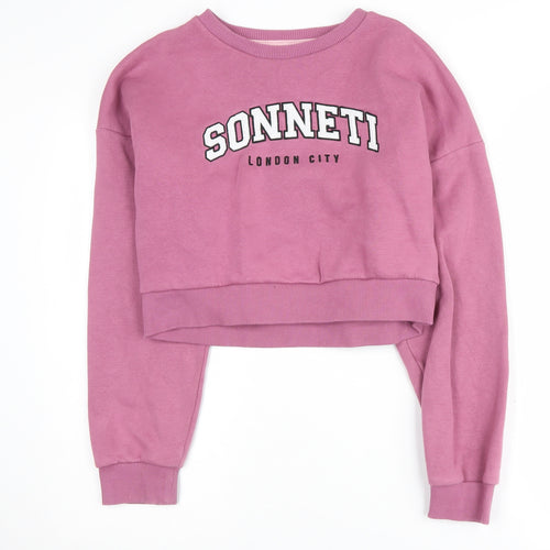 Sonneti Girls Pink Pullover Sweatshirt 12-13 Years Logo