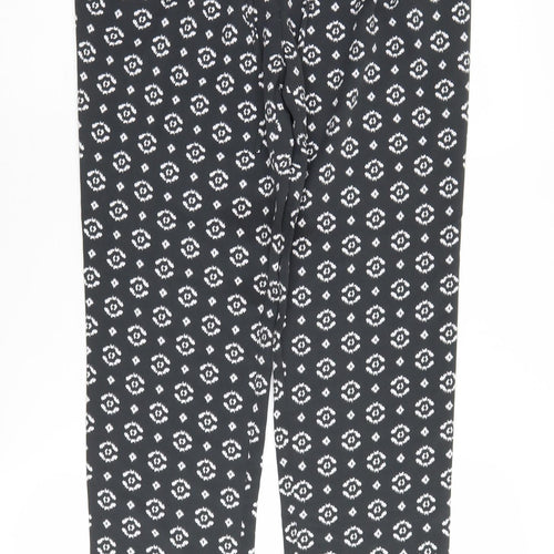 Laura Ashley Women's Black Geometric Trousers Size 8