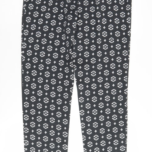 Laura Ashley Women's Black Geometric Trousers Size 8
