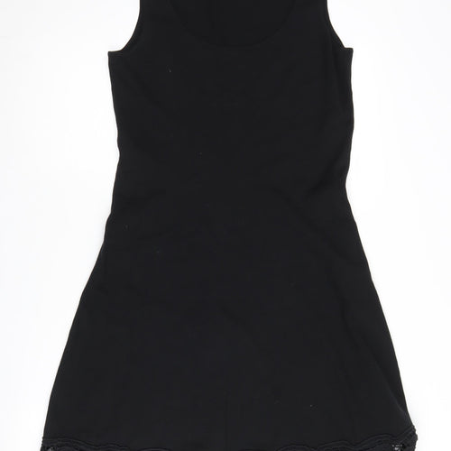 Jigsaw Women's Black A-Line Dress, Medium, Lace Accents