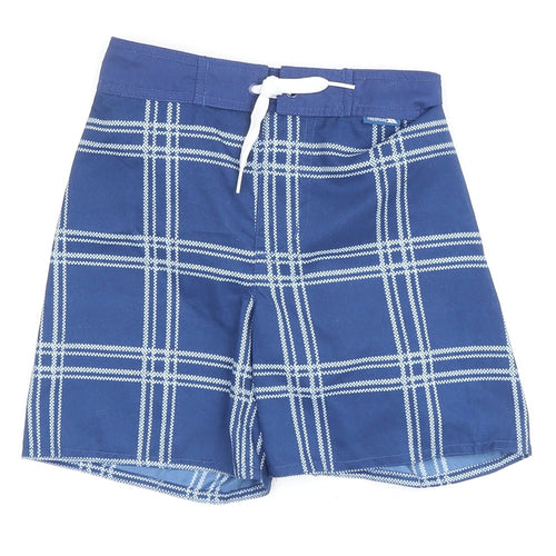 Trespass Boys Blue Plaid Utility Swim Shorts, 10-11 Years, Summer