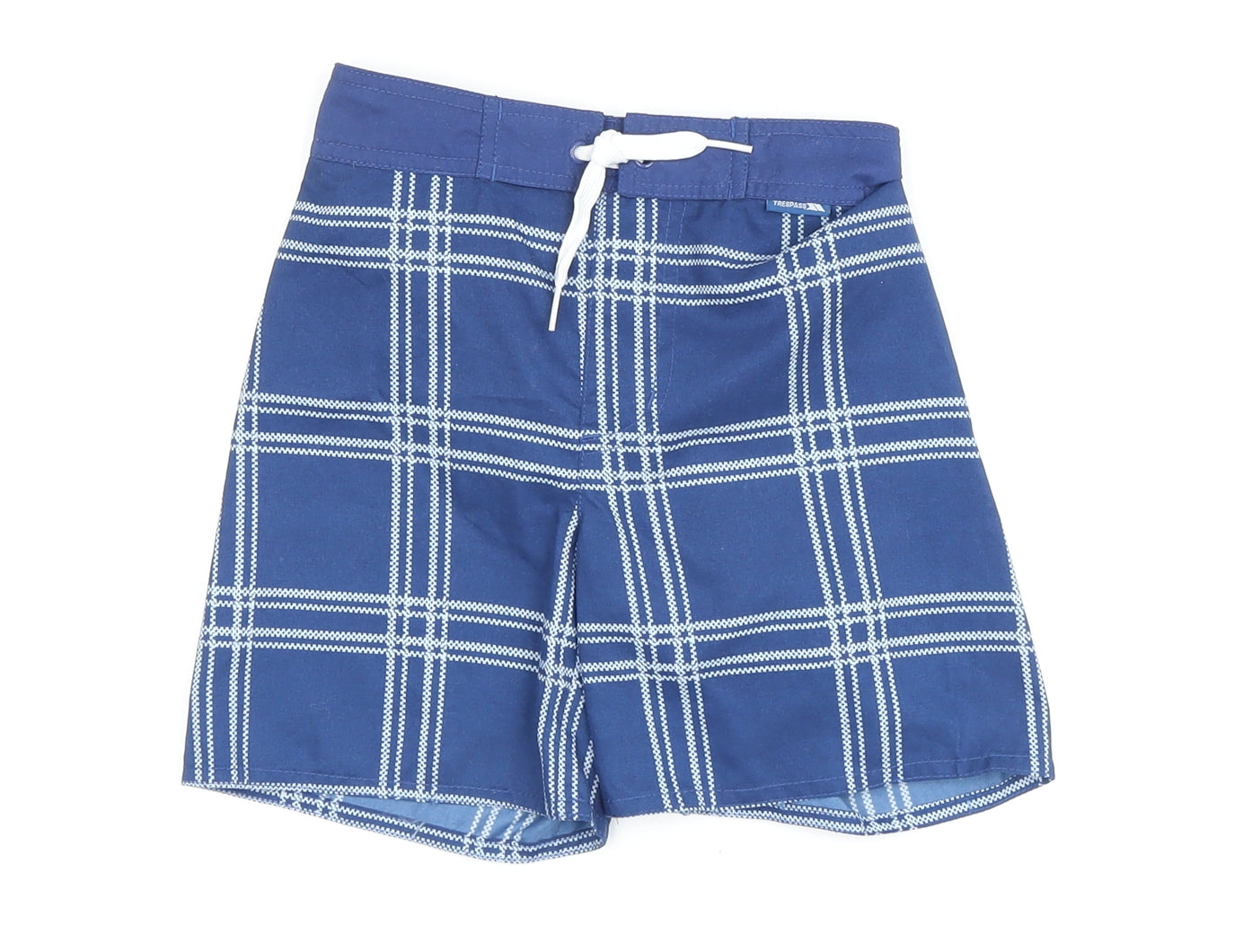 Trespass Boys Blue Plaid Utility Swim Shorts, 10-11 Years, Summer