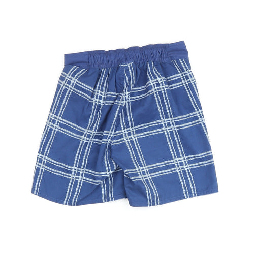 Trespass Boys Blue Plaid Utility Swim Shorts, 10-11 Years, Summer