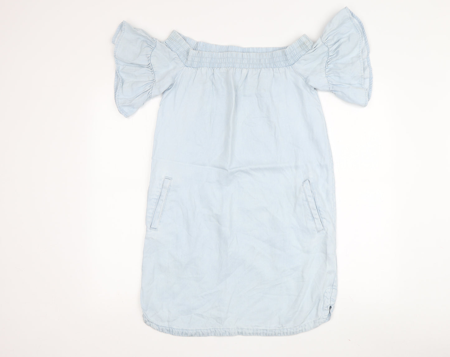 AllSaints Women's Blue Off Shoulder Dress S
