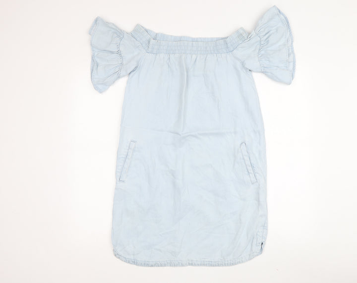 AllSaints Women's Blue Off Shoulder Dress S