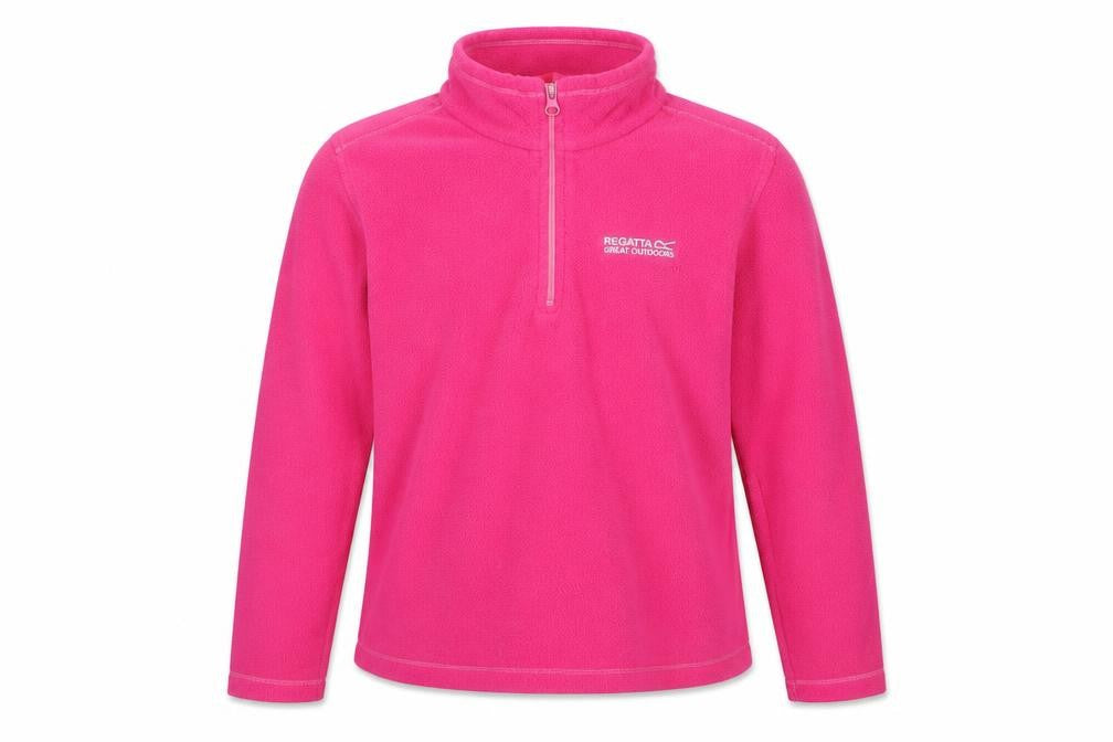 Front view of Bloome girls’ pink fleece pullover sweatshirt 9-10 years