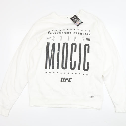 UFC Unisex Adults White Pullover Sweatshirt M