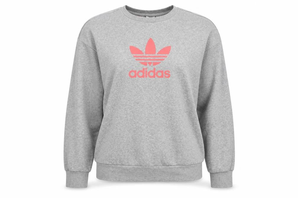 Front view of Adidas Teens Grey Pullover Sweatshirt L