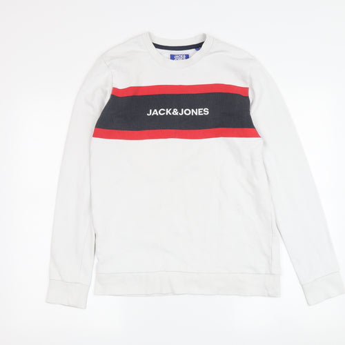 Jack & Jones Teens White Pullover Sweatshirt Size 164