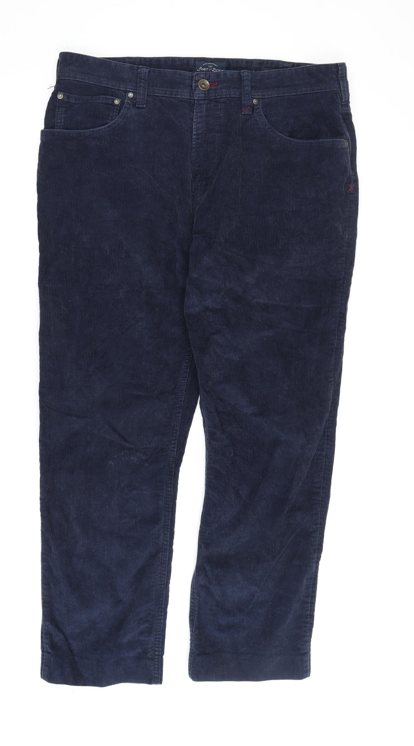 White Stuff Men's Blue Corduroy Trousers 34